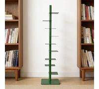Bibliothèque rotative à 9 niveaux, tour verticale pour petits espaces, colonne vertébrale en métal avec rotation à 360°, bibliothèque moderne et fine pour salon, chambre à coucher, bureau (vert)