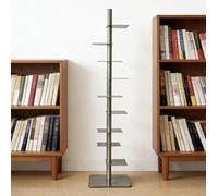 Bibliothèque rotative à 9 niveaux, tour verticale pour petits espaces, colonne vertébrale en métal avec rotation à 360°, bibliothèque moderne et fine pour salon, chambre à coucher, bureau (acier)