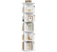 Bibliothèque Rotative - EUGAD Étagère Rangement pivotante - 5 Niveaux 20 Compartiments- Blanc
