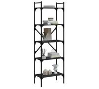 Bibliothèque - SALUTUYA - BD4193 - Bois d'ingénierie - Métal - 5 étagères - Noir