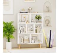 Bibliothèque scandinave - DHHOZAMZ - Étagère de Rangement 7 Compartiments - Blanc - 80x24x110