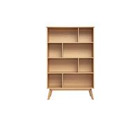 Bibliothèque scandinave en bois clair chêne 8 casiers L110 cm INGRID
