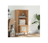 vidaXL Bibliothèque SENJA aspect de rotin marron, bois massif de pin