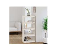 Bibliothèque/Séparateur de pièce Blanc 60x30x135,5cm Pin massif808169