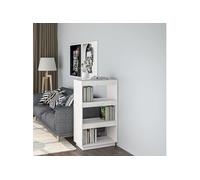vidaXL Bibliothèque/Cloison Blanc 60x35x103 cm Bois de pin massif