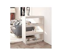 Bibliothèque Séparateur de pièce Blanc 80x35x103 cm Bois de pin Blanc G
