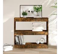 Bibliothèque Séparateur de pièce chêne fumé 80x30x72 cm étagère à livres avec rangement polyvalent cloison décorative pour salon couloir bureau meuble résistant stabilisé bois d'ingénierie