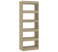 Bibliothèque/séparateur de pièce chêne sonoma bois d'ingénierie