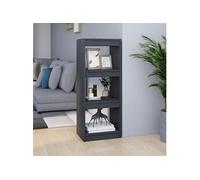 vidaXL Bibliothèque Gris Pin Massif