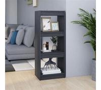 vidaXL Bibliothèque Gris Pin Massif