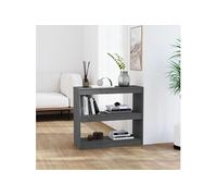 vidaXL Bibliothèque-Séparateur de pièce Gris 80x30x71,5 cm Pin solide 808185