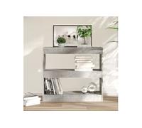 Bibliothèque Séparateur de pièce Gris béton 80x30x72 cm
