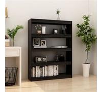 Bibliothèque Séparateur de pièce Noir 100x30x135,5cm Pin massif Noir G