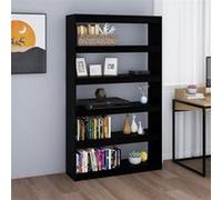 vidaXL Bibliothèque/Séparateur Noir Pin Massif