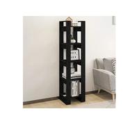 vidaXL Bibliothèque/Séparateur de pièce Noir 41x35x160 cm Pin solide