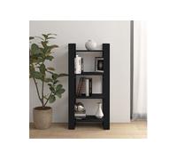 vidaXL Bibliothèque/Séparateur de pièce Noir 60x35x125 cm Bois massif813888 Noir G