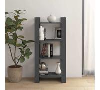 Bibliothèque/Séparateur de Pièce Noir 60x35x57 cm Pin Solide Étagère vidaXL