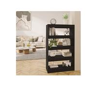 vidaXL Bibliothèque/Séparateur de pièce Noir Bois d'ingénierie811710 Noir G