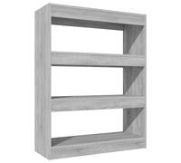 Bibliothèque/Séparateur de pièce sonoma gris bois d'ingénierie