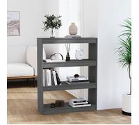 Bibliothèque/Séparateur de pièce - vidaXL - Gris - Pin massif - 80x30x103,5 cm - 3 compartiments