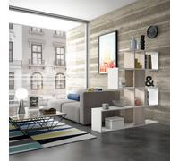 Bibliothèque séparatrice design moderne blanc bois Libkaf