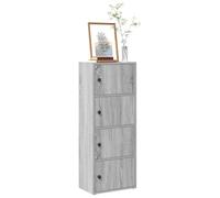 Bibliothèque sonoma gris 40x24x102 cm bois d ingénierie étagère à livres avec portes rangement polyvalent étagère bibliothèque salon bureau meuble de rangement fermé porte réversible gauche droite