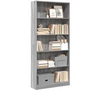 vidaXL Bibliothèque Sonoma – Bois d'ingénierie Gris 80x24x176 cm