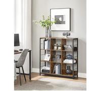 Bibliothèque Style Industriel - VASAGLE - Meuble de Rangement 3 Niveaux - Marron Rustique - 100 x 30 x 103.1 cm