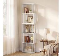 Bibliothèque sur Pieds à 5 Niveaux COSTWAY en Forme de S, Cadre Métal, Étagère Ouverte à Livres pour Salon Chambre Bureau, Blanc