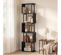 Bibliothèque sur Pieds à 5 Niveaux COSTWAY en Forme de S, Cadre Métal, Étagère Ouverte à Livres pour Salon Chambre Bureau, Noir