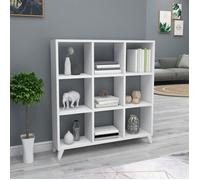 Bibliothèque Svedala à 9 compartiments de rangement 100 x 88 x 20 cm blanc [en.casa]