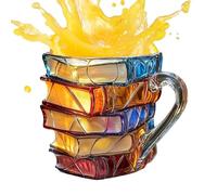Bibliothèque Tasses Bibliothèque Tasse à Café en Céramique | Nouvelle Tasse à Café avec Motif Plat Fantastique Bibliothèque Tasses à Lait Tasses à Thé Décoration Maison Cadeaux pour les amateurs de