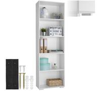 Bibliothèque - TECTAKE - Bibliothèque LEXI avec 5 étagères en bois MDF pour salon, bureau, chambre, 60 x 30 x 190 cm - Blanc