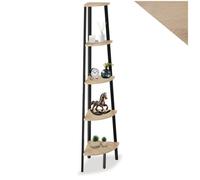 Bibliothèque - TECTAKE - Étagère d'angle PORTLAND au style industriel en bois et acier sur 5 niveaux 34 x 34 x 158,5 cm - Bois clair