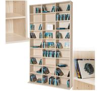 Bibliothèque - TECTAKE - Étagère pour DVD/CD CHRISTEL 27 compartiments réglables, aspect bois, 180 x 102 x 23,5 cm - Marron hêtre
