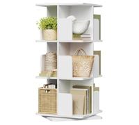 Bibliothèque tournante - Blanc - EUGAD - 3 niveaux - 12 compartiments - 40x94,5x40 cm - Plateau tournant 360°