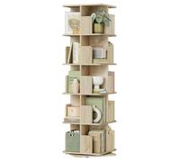 Bibliothèque tournante - Chêne Clair - EUGAD - 5 niveaux - 40 x 40 x 155 cm - 20 compartiments - Rotation 360°
