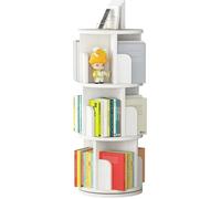 Bibliothèque Tournante Compacte 3 Niveaux - Rotation 360° - Gain de Place - Design Moderne pour Bureau et Maison