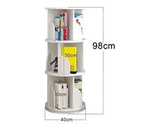Bibliothèque Tournante en bois -MIPAN -Etagere-bibliotheque Blanc -Rangement rotatif à 360°- Pour bureaux, salles d'étude,salons