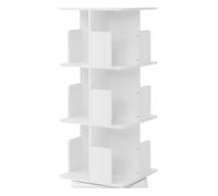 ML-Design Bibliothèque Tournante Enfant 3 Niveaux 12 Compartiments Blanche Bois 40x94x40 cm Étagère Pivotante 360° Rangement Livres Jouets pour Salon Bureau Chambre Bébé Stable Gain de Place