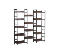 Bibliothèque Triple Large En Métal 14 Niveaux Avec Etagères Ouvertes Surface Lisse