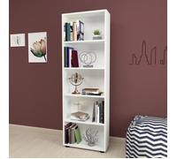 Bibliothèque Vara à 5 niveaux 172 x 55 x 20 cm blanc