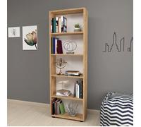 Bibliothèque Vara à 5 niveaux 172 x 55 x 20 cm effet chêne