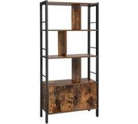 Bibliothèque VASAGLE avec 4 étagères marron rustique et noir LBC022B01 Noir G
