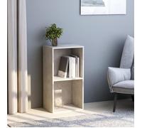 vidaXL Bibliothèque 2 niveaux Meuble de rangement Gris béton 40x30x76,5 cm Aggloméré