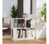 vidaXL Bibliothèque séparateur de pièce - Étagère à livres blanc 80x25x70 cm pin solide