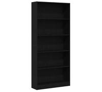 Bibliothèque - vidaXL - bibliothèque ouverte - bois d'ingénierie - chêne noir - 80 x 24 x 176 cm - 5 étagères{zkp44o}