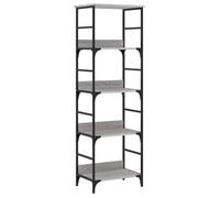 Bibliothèque - vidaXL - bibliothèque ouverte - bois d'ingénierie - sonoma gris - 50 x 33 x 153 cm - 4 compartiments - avec porte{iex