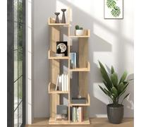 Bibliothèque En Chêne Sonoma 48x25,5x140 Cm Avec 8 Compartiments, Rangement Et Peu Encombrant Multicolore