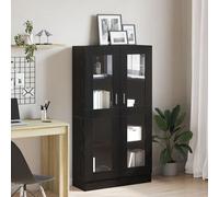 Bibliothèque vidaXL en noir et chêne, 82,5x30,5x150 cm, en bois d'ingénierie